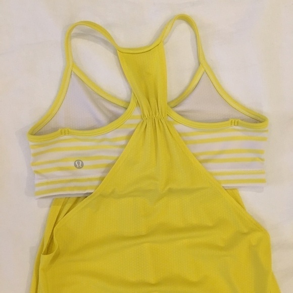 LULULEMON Yellow Tank Top w/ Stripes Size 2-4 - Picture 5 of 5